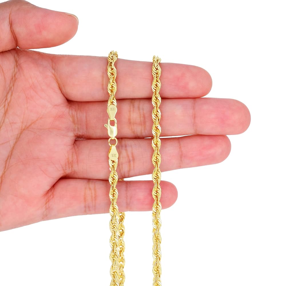 10kゴールドチェーンネックレス Amazon | Nuragold 10K イエローゴールド 4mm ダイヤモンド